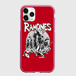 Чехол iPhone 11 Pro матовый BW Ramones, цвет: 3D-малиновый