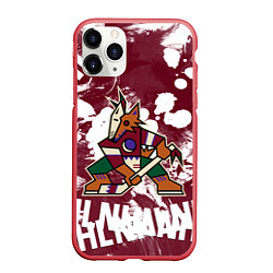 Чехол iPhone 11 Pro матовый Аризона Койотис, НХЛ, цвет: 3D-красный