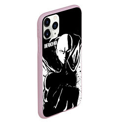 Чехол iPhone 11 Pro матовый Черно-белый Сайтама One Punch-Man, цвет: 3D-розовый — фото 2