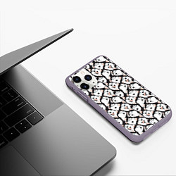 Чехол iPhone 11 Pro матовый Сибирский Хаски Husky, цвет: 3D-серый — фото 2