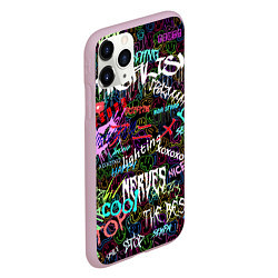Чехол iPhone 11 Pro матовый Neon graffiti Smile, цвет: 3D-розовый — фото 2