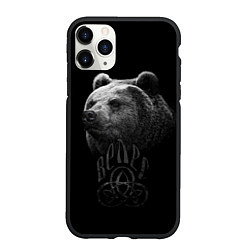 Чехол iPhone 11 Pro матовый ВЕЛЕС, Медведь, цвет: 3D-черный