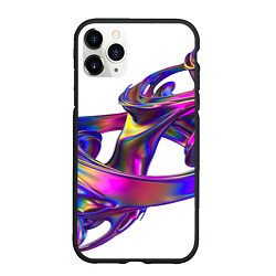 Чехол iPhone 11 Pro матовый Голографический ураган, цвет: 3D-черный