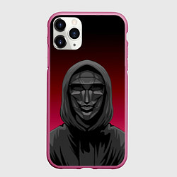 Чехол iPhone 11 Pro матовый Распорядитель игры на черно розовом фоне, цвет: 3D-малиновый