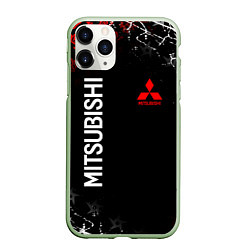 Чехол iPhone 11 Pro матовый MITSUBISHI SAMURAI JAPAN STYLE ИЕРОГЛИФЫ, цвет: 3D-салатовый