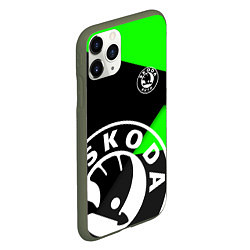 Чехол iPhone 11 Pro матовый SKODA GEOMETRY SPORT GREEN, цвет: 3D-темно-зеленый — фото 2