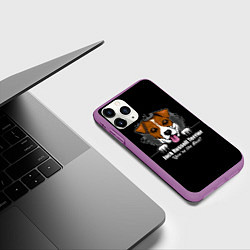 Чехол iPhone 11 Pro матовый Джек-Рассел-Терьер Jack Russell Terrier, цвет: 3D-фиолетовый — фото 2