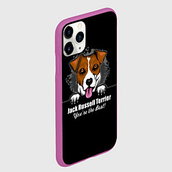 Чехол iPhone 11 Pro матовый Джек-Рассел-Терьер Jack Russell Terrier, цвет: 3D-фиолетовый — фото 2