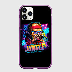 Чехол iPhone 11 Pro матовый Predator in the jungle, цвет: 3D-фиолетовый