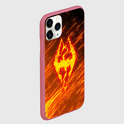 Чехол iPhone 11 Pro матовый СКАЙРИМ ОГЕННЫЙ ДРАКОН ЛОГО TES, цвет: 3D-малиновый — фото 2