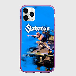Чехол iPhone 11 Pro матовый Йоаким Броден на танке Sabaton, цвет: 3D-фиолетовый