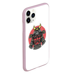 Чехол iPhone 11 Pro матовый Красный Шлем Самурая, цвет: 3D-розовый — фото 2