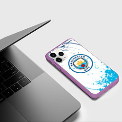 Чехол iPhone 11 Pro матовый Manchester City - Футбольный клуб, цвет: 3D-фиолетовый — фото 2