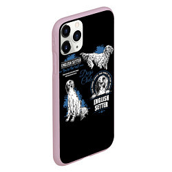 Чехол iPhone 11 Pro матовый Английский Сеттер English Setter, цвет: 3D-розовый — фото 2