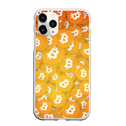 Чехол iPhone 11 Pro матовый Биткоин текстура