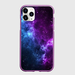 Чехол iPhone 11 Pro матовый NEON GALAXY НЕОНОВЫЙ КОСМОС, цвет: 3D-фиолетовый