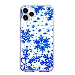 Чехол iPhone 11 Pro матовый Белая Зима, цвет: 3D-светло-сиреневый
