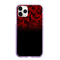 Чехол iPhone 11 Pro матовый BLACK RED CAMO RED MILLITARY, цвет: 3D-сиреневый
