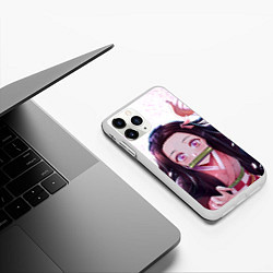 Чехол iPhone 11 Pro матовый Незуко Камадо Nezuko, цвет: 3D-белый — фото 2