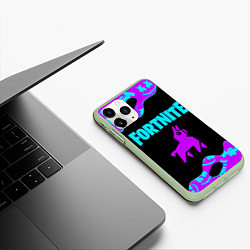 Чехол iPhone 11 Pro матовый FORTNITE MARSHMELLO NEON НЕОН, цвет: 3D-салатовый — фото 2