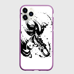 Чехол iPhone 11 Pro матовый SONIC BLACK СОНИК, цвет: 3D-фиолетовый