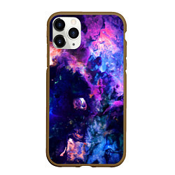 Чехол iPhone 11 Pro матовый НЕОНОВЫЕ КОСМОС NEON SPACE, цвет: 3D-коричневый