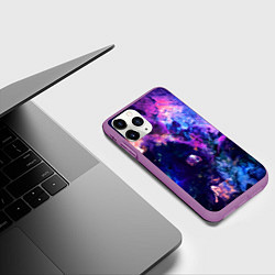 Чехол iPhone 11 Pro матовый НЕОНОВЫЕ КОСМОС NEON SPACE, цвет: 3D-фиолетовый — фото 2