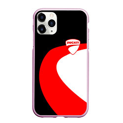 Чехол iPhone 11 Pro матовый DUCATI LOGO STYLE DESIGN, цвет: 3D-розовый