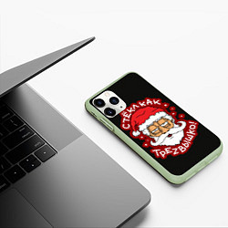 Чехол iPhone 11 Pro матовый Новый Год 2022 Арт 2, цвет: 3D-салатовый — фото 2