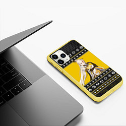 Чехол iPhone 11 Pro матовый НИН ГУАН NIN GUAN НОВОГОДНИЙ, цвет: 3D-желтый — фото 2