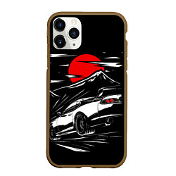 Чехол iPhone 11 Pro матовый Toyota Supra: Red Moon, цвет: 3D-коричневый
