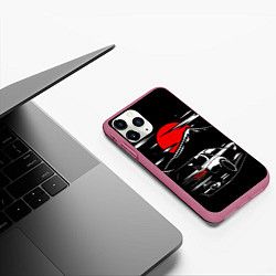 Чехол iPhone 11 Pro матовый MAZDA RX 7 Мазда при свете красной луны, цвет: 3D-малиновый — фото 2