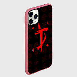 Чехол iPhone 11 Pro матовый Символ палача рока Doom, цвет: 3D-малиновый — фото 2