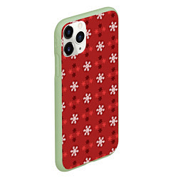 Чехол iPhone 11 Pro матовый Snowflakes, цвет: 3D-салатовый — фото 2