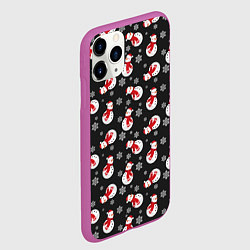 Чехол iPhone 11 Pro матовый Snowmen, цвет: 3D-фиолетовый — фото 2