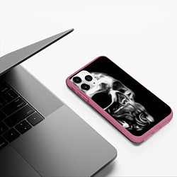 Чехол iPhone 11 Pro матовый Vanguard skull 2022, цвет: 3D-малиновый — фото 2