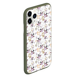 Чехол iPhone 11 Pro матовый Бультерьер Bull-Terrier, цвет: 3D-темно-зеленый — фото 2