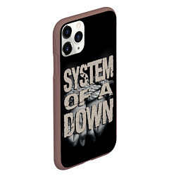 Чехол iPhone 11 Pro матовый System of a Down, цвет: 3D-коричневый — фото 2