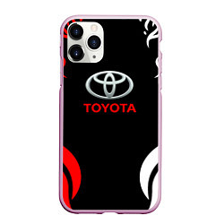 Чехол iPhone 11 Pro матовый Автомобиль Toyota, цвет: 3D-розовый