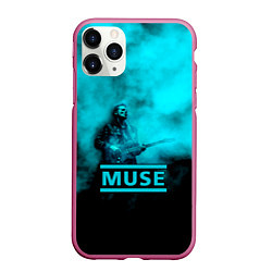 Чехол iPhone 11 Pro матовый Мэттью Беллами бирюзовый туман Muse, цвет: 3D-малиновый