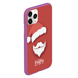 Чехол iPhone 11 Pro матовый Merry Christmas Счастливого Рождества, цвет: 3D-фиолетовый — фото 2