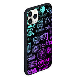 Чехол iPhone 11 Pro матовый Аниме лого, цвет: 3D-черный — фото 2