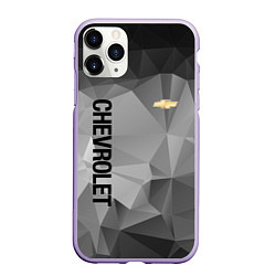 Чехол iPhone 11 Pro матовый Chevrolet Geometry, цвет: 3D-светло-сиреневый