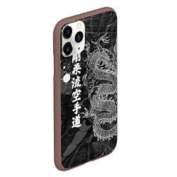 Чехол iPhone 11 Pro матовый Токийский Дракон Иероглифы Dragon Japan, цвет: 3D-коричневый — фото 2