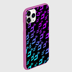 Чехол iPhone 11 Pro матовый JOJOS BIZARRE ADVENTURE NEON PATTERN НЕОН УЗОР, цвет: 3D-фиолетовый — фото 2