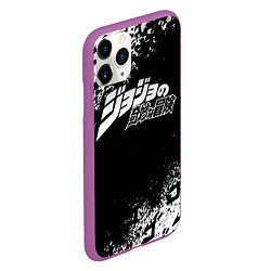 Чехол iPhone 11 Pro матовый JOJOS BIZARRE ADVENTURE БРЫЗГИ КРАСОК СИМВОЛЫ, цвет: 3D-фиолетовый — фото 2