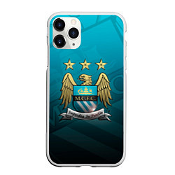 Чехол iPhone 11 Pro матовый Manchester City Teal Themme, цвет: 3D-белый