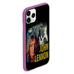 Чехол iPhone 11 Pro матовый The Beatles John Lennon, цвет: 3D-фиолетовый — фото 2