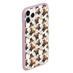 Чехол iPhone 11 Pro матовый Немецкий Бульдог Боксёр, цвет: 3D-розовый — фото 2