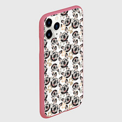 Чехол iPhone 11 Pro матовый Собака Французский Бульдог French Bulldog, цвет: 3D-малиновый — фото 2
